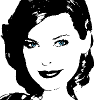 Ilustración del rostro de Milla Jovovich - Cristina