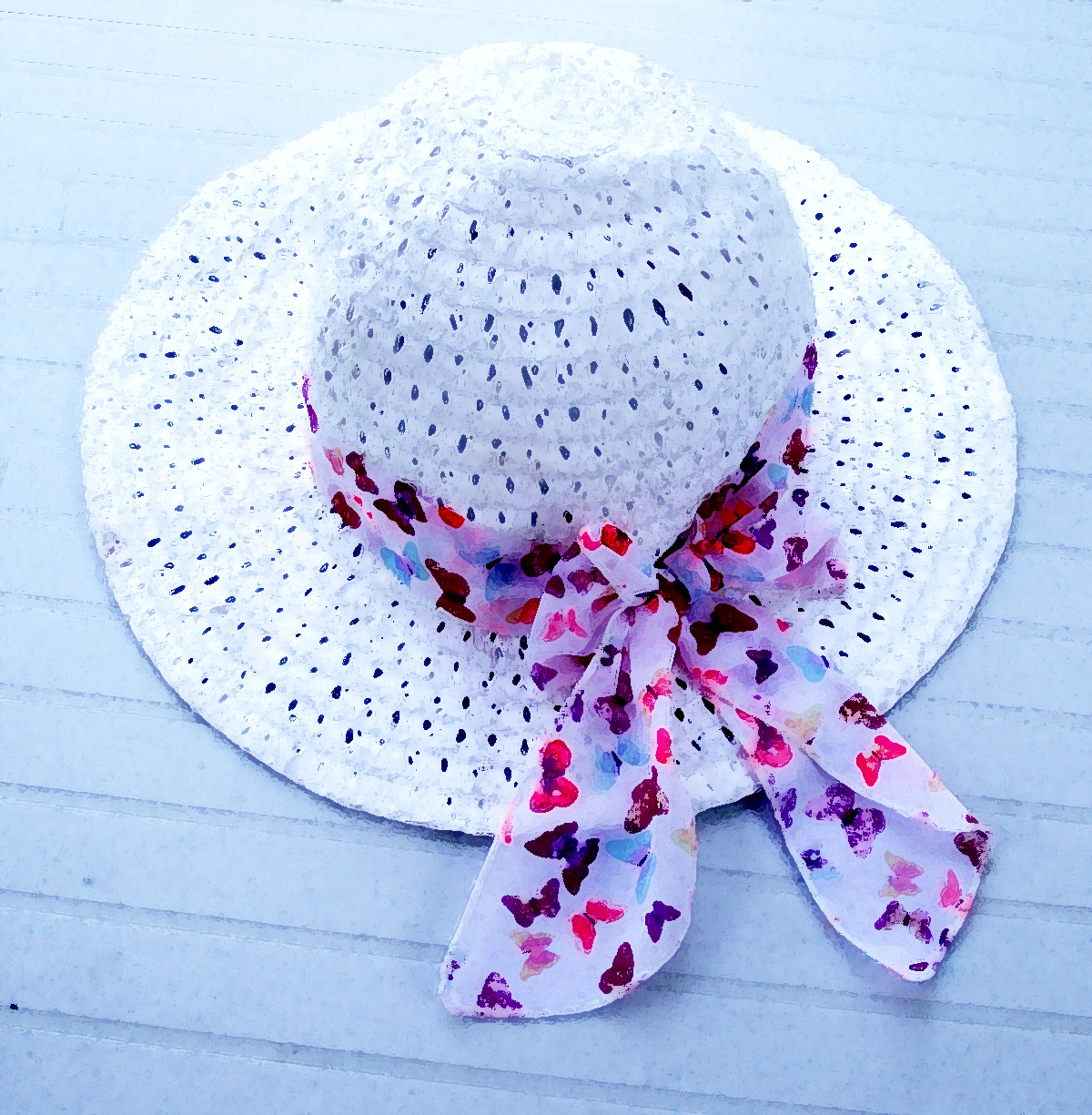 Ilustración gratis - Sombrero de playa con pañuelo