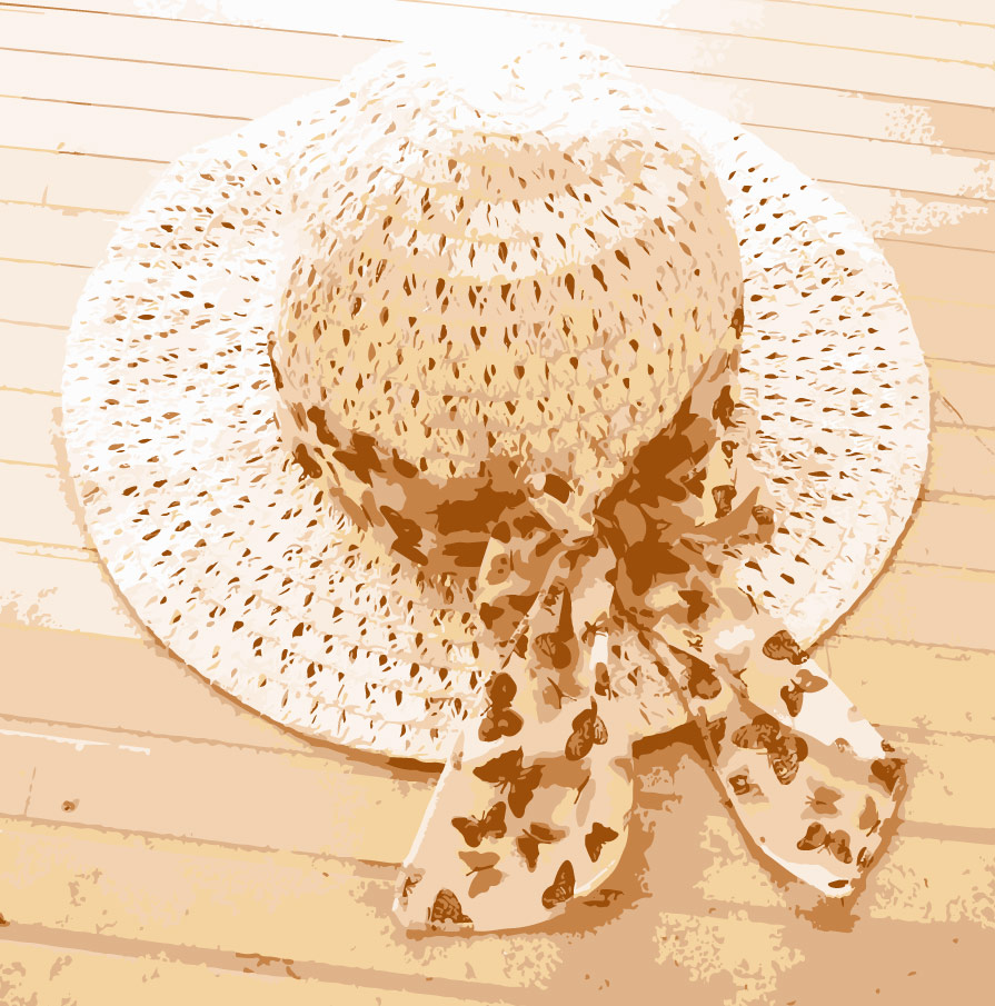 Ilustración gratis - Sombrero de playa con pañuelo
