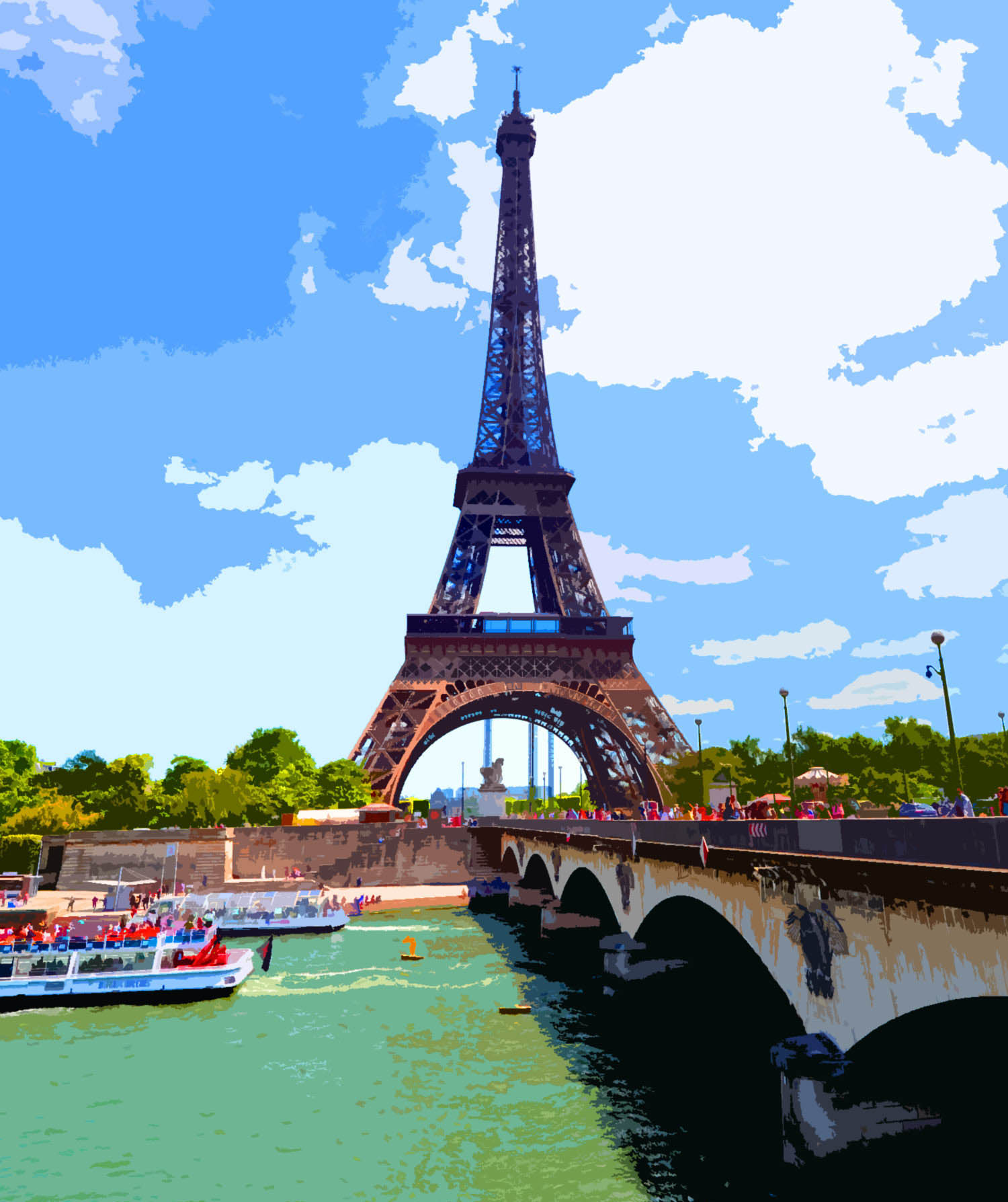La Torre Eiffel al lado del río Sena - Cristina